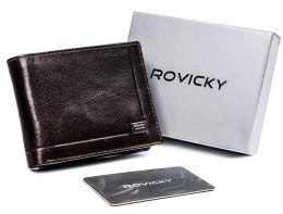 Skórzany portfel męski z ochroną kart RFID Protect — Rovicky