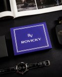 Skórzany portfel na zatrzask z systemem RFID - Rovicky