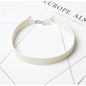 NASZYJNIK CHOKER SKÓRZANY - BIAŁY N480B