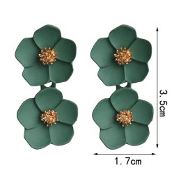 Kolczyki wiszące duże kwiaty K1262ZO