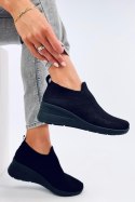 Sneakersy na koturnie skarpetkowe BAYOL BLACK - Inello Inello