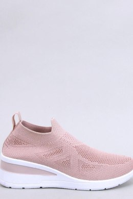 Sneakersy na koturnie skarpetkowe BAYOL PINK - Inello Inello