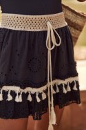 Ażurowa spódniczka mini boho czarna 44620