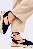 Espadryle damskie sznurkowe YAWEH BLACK - Inello Inello