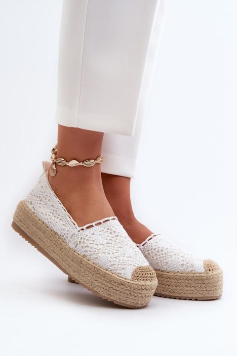 Espadryle Model Elarose C-273 White - Step in style Step in style