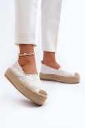 Espadryle Model Elarose C-273 White - Step in style Step in style