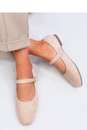 Baleriny w stylu Mary Jane GOLINS BEIGE - Inello Inello