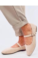 Baleriny w stylu Mary Jane GOLINS BEIGE - Inello Inello