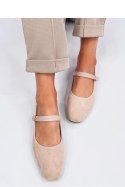 Baleriny w stylu Mary Jane GOLINS BEIGE - Inello Inello