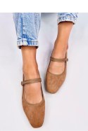 Baleriny w stylu Mary Jane GOLINS KHAKI - Inello Inello