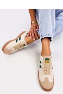 Sneakersy damskie ESSA BEIGE/GREEN - Inello Inello