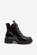 Botki Model S.Barski HY93-91 Black Lakier - Step in style Step in style