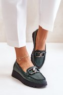 Mokasyny Model Zazoo 10141 Dark Green - Step in style Step in style