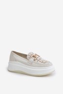 Mokasyny Model Vinceza 89105 Light Beige - Step in style Step in style