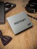 Kompaktowy czarny portfel ze skóry naturalnej wysokiej jakości RFID— Rovicky