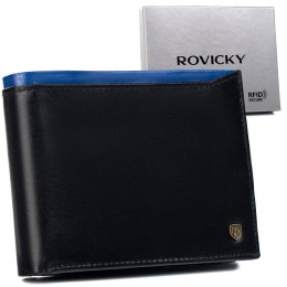 Portfel męski skórzany N992-RVT Black+Navy