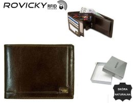 Skórzany portfel męski z systemem RFID - Rovicky